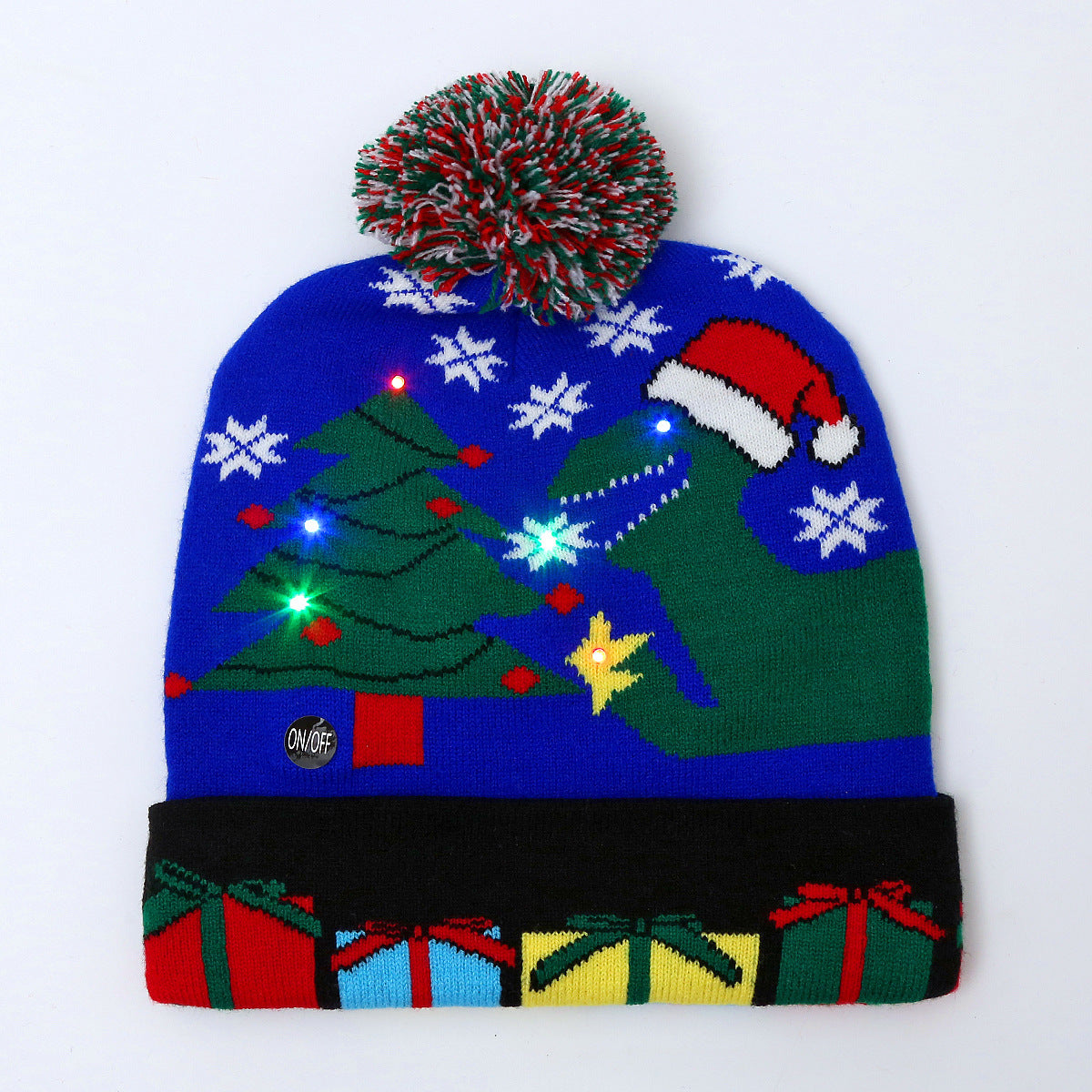 Colorful Christmas knit beanie hat 5