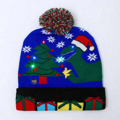 Colorful Christmas knit beanie hat 5