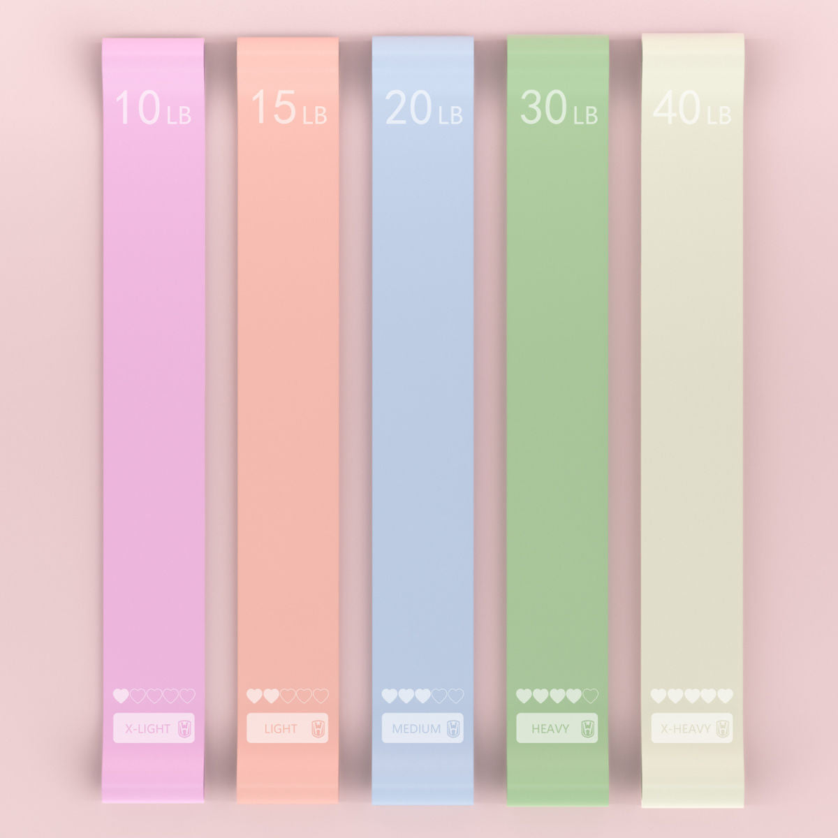 Assorted resistance bands in pouch