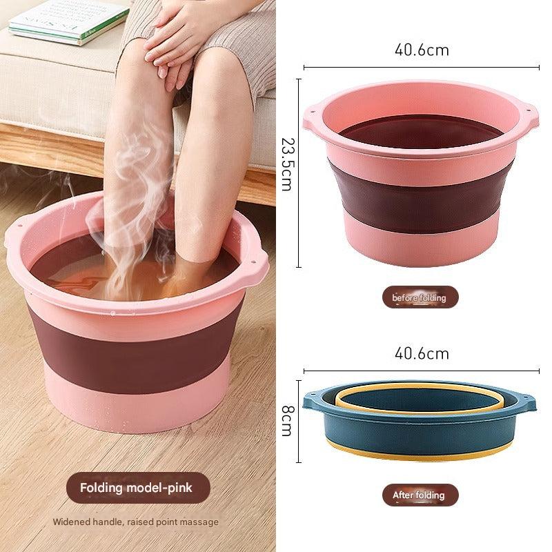 Foot soaking bucket folded for storage
