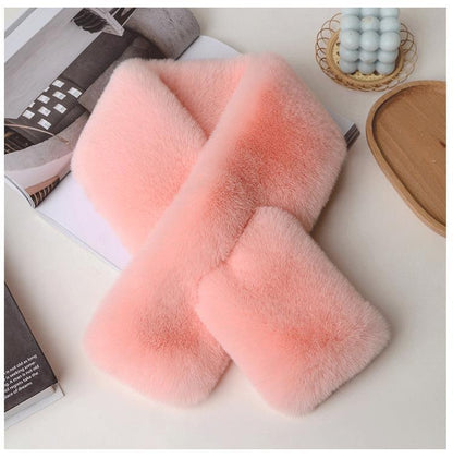 Double-sided plush scarf in various colors