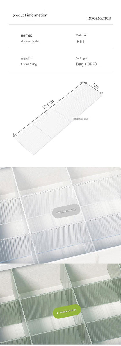 Transparent drawer organizer dividers for socks