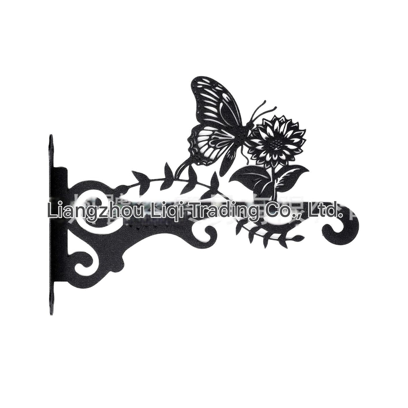 Elegant wall-mounted flower basket in black