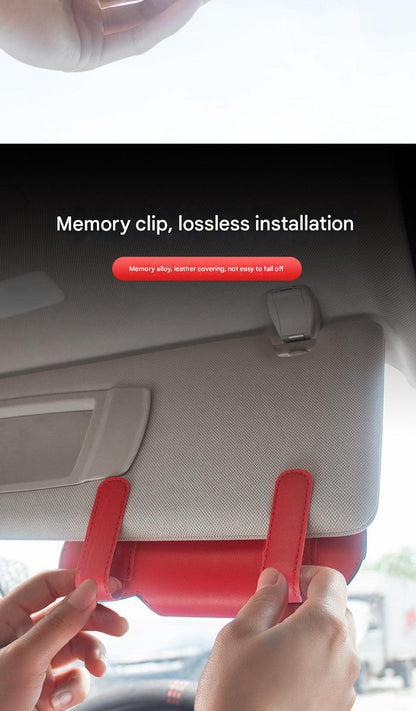 Interior view of car sunglasses holder