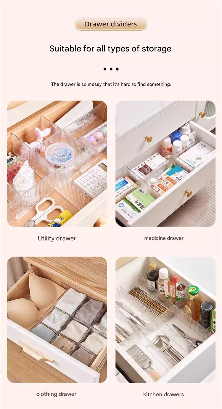 Adjustable plastic divider for lingerie storage