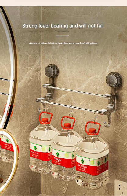 Dual-Pole Suction Towel Rack Image 5