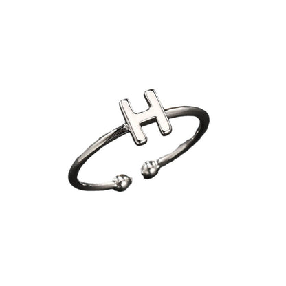 Close-up view of Silver Alphabet Ring 2
