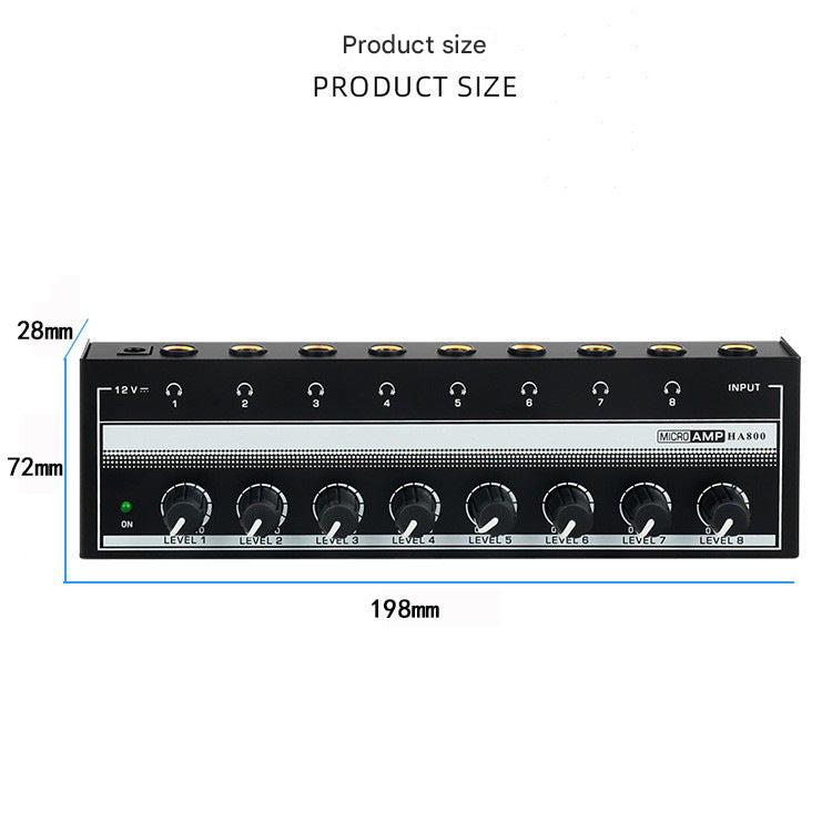 4-channel headphone amplifier on a desk