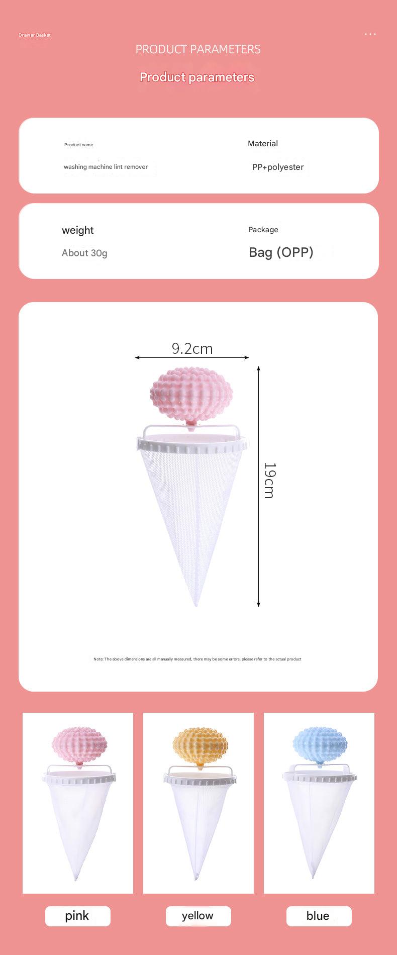 Multi-color hair catcher for washing machines