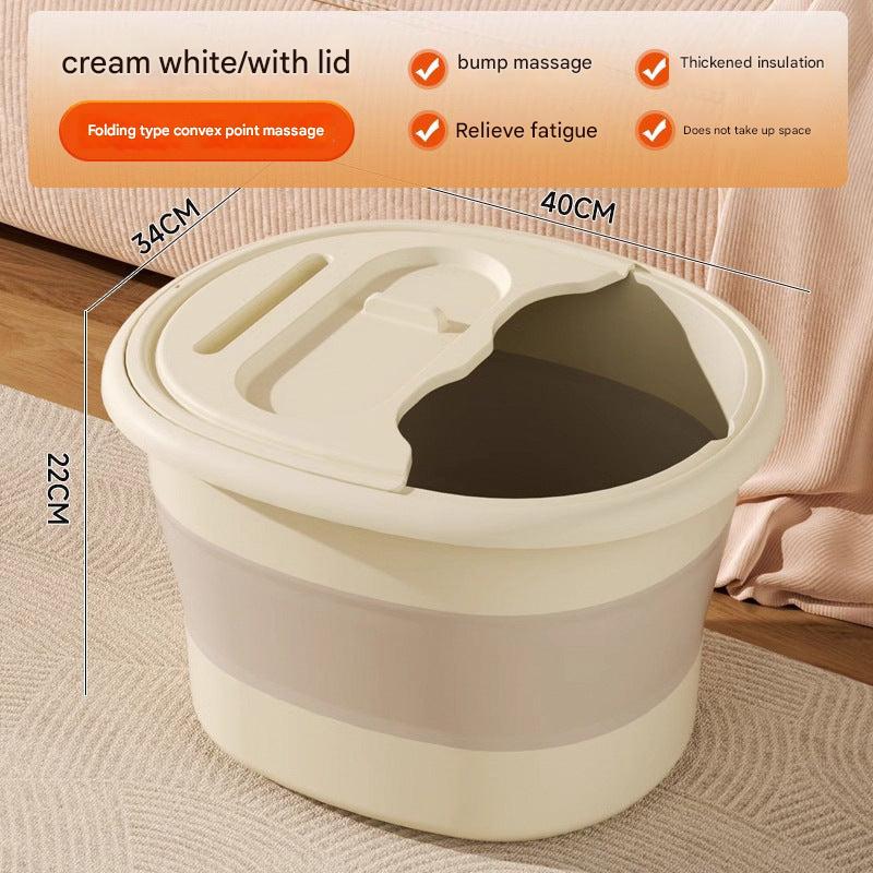 Folding foot soaking bucket in orange color