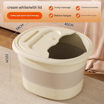 Folding foot soaking bucket in orange color