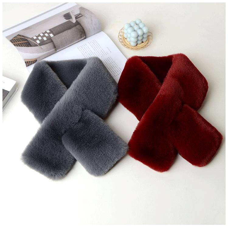 Close-up view of warm winter scarf fabric
