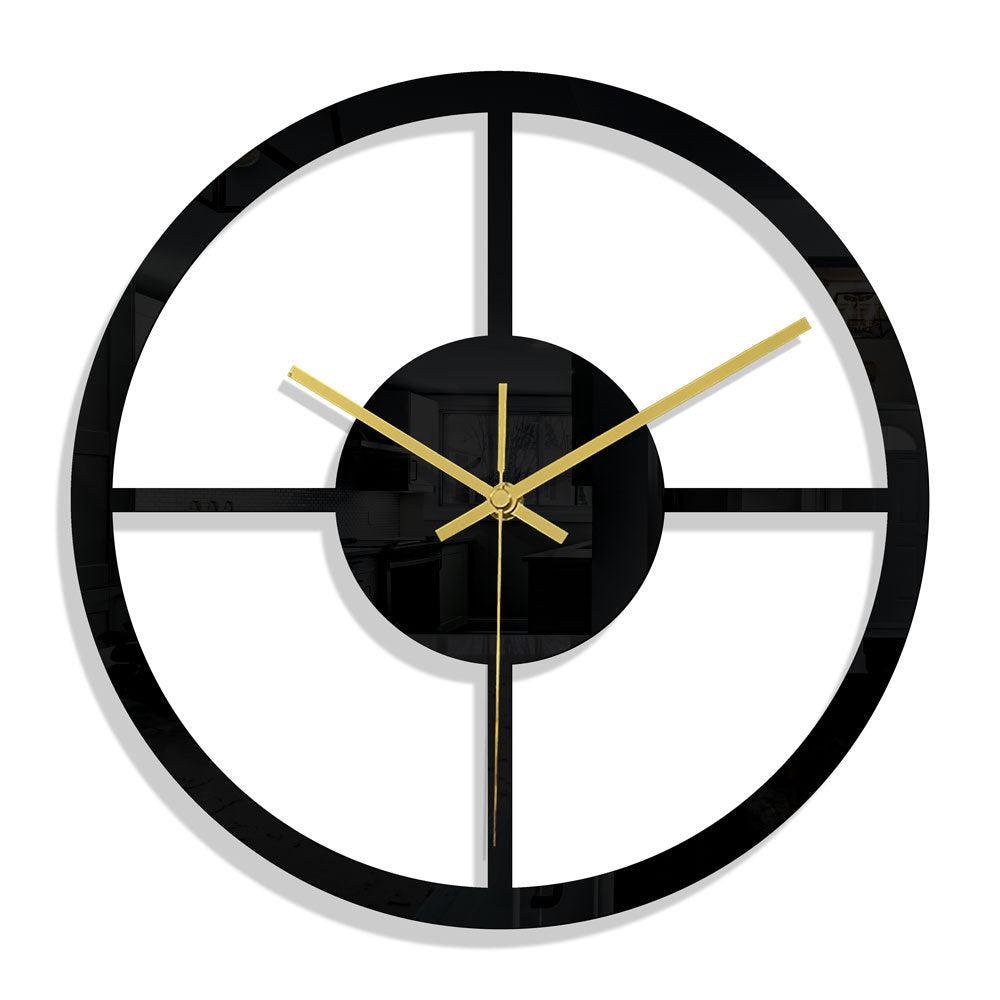 Stylish black acrylic round digital wall clock