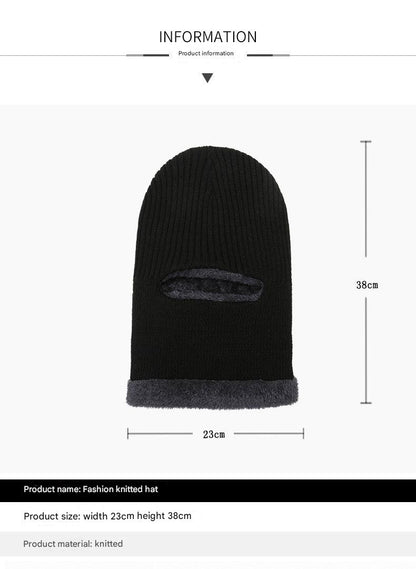 Men's winter fleece knit cap black