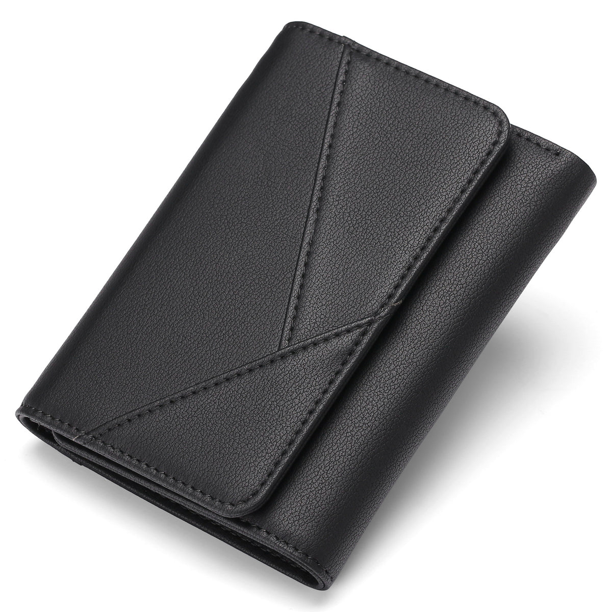 stylish tri-fold wallet in starry black
