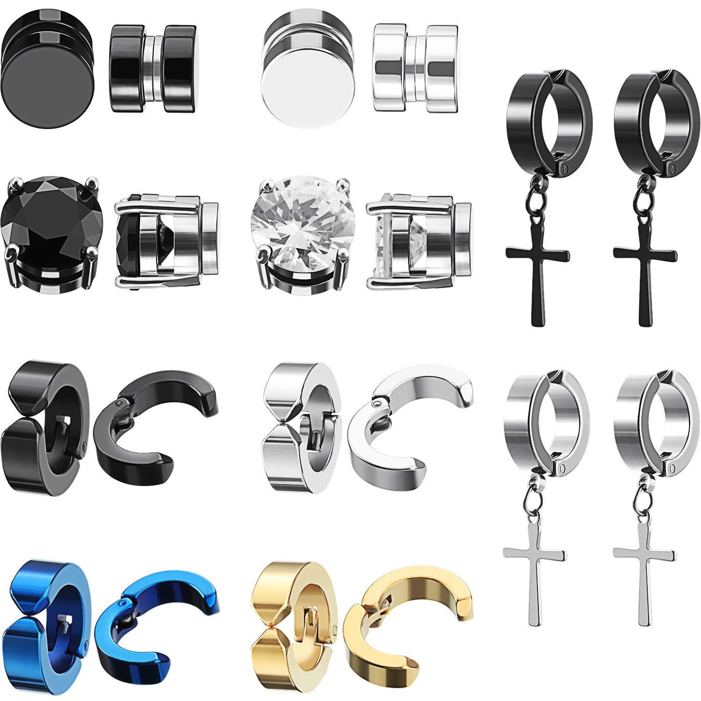Titanium Steel Cross Zirconia Earring Image 4