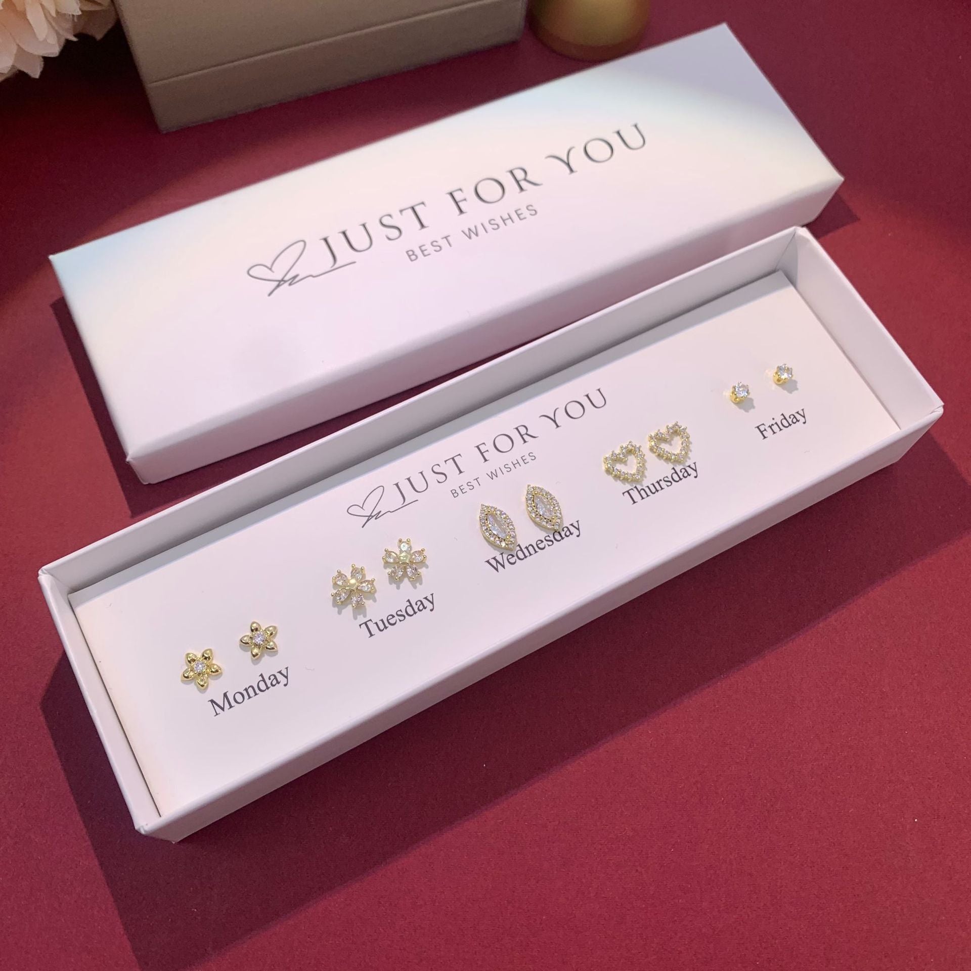 S925 Silver Heart Cat Ear Studs