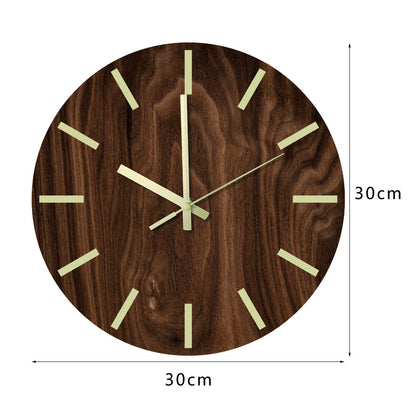 Silent moon phase clock with wooden texture