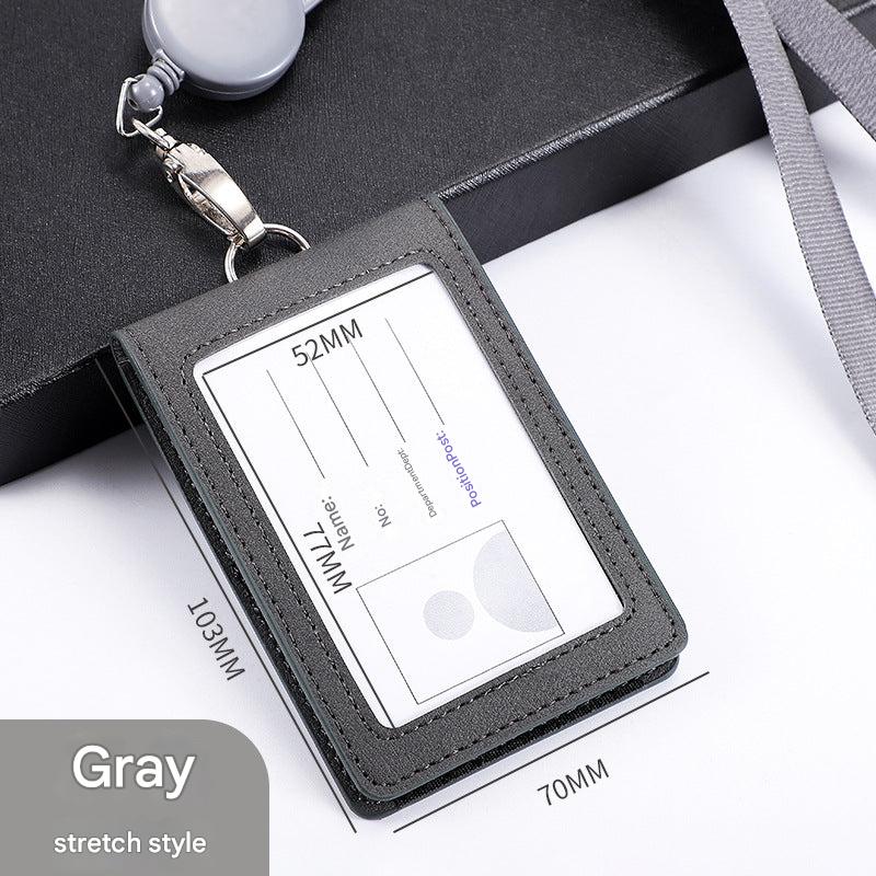 Close-up of ID badge holder with two card slots