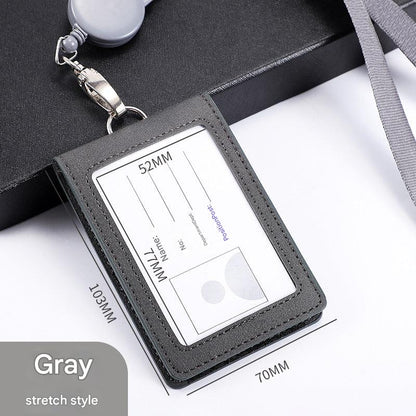 Close-up of ID badge holder with two card slots