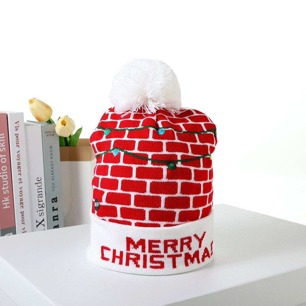 Colorful Christmas knit beanie hat 2