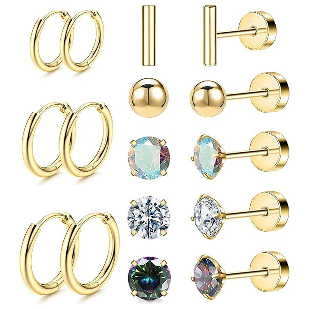 Stainless Steel Geometric Earrings Set Image 8