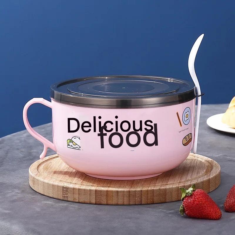 Stylish stainless steel bowl perfect for dorm life