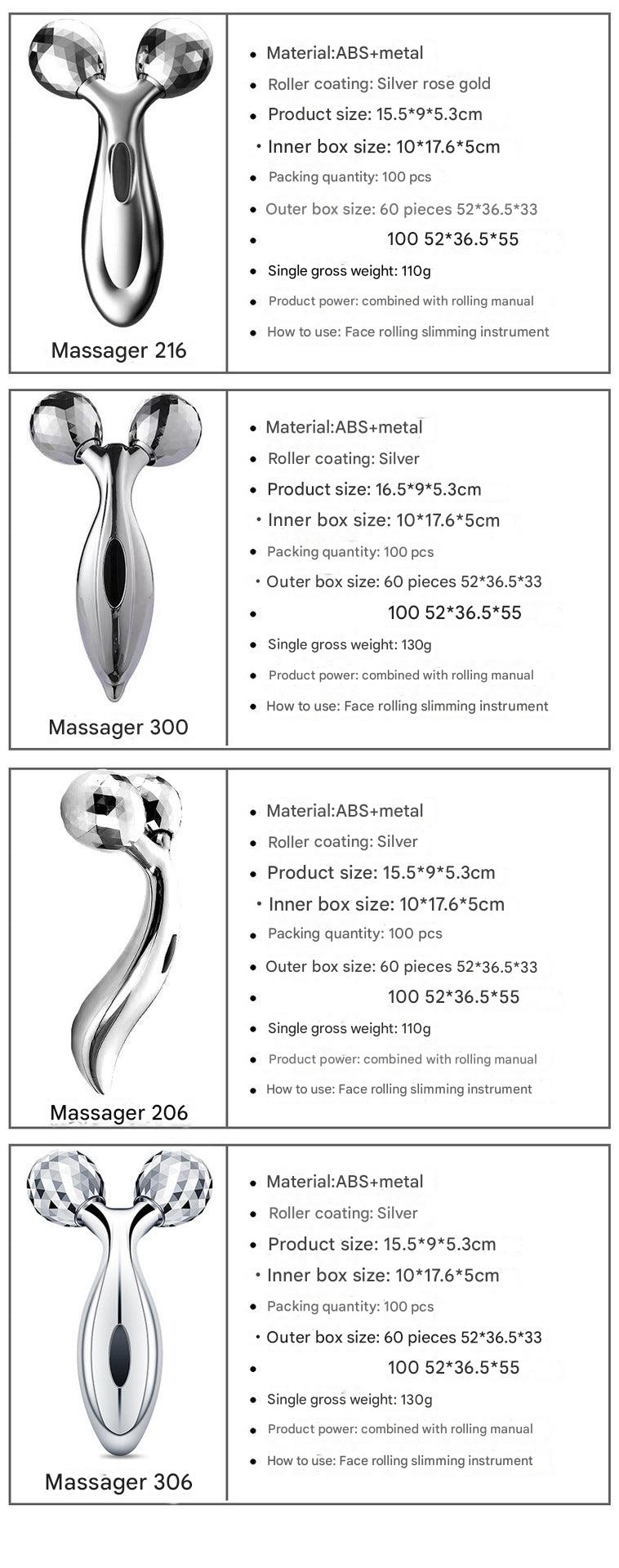 3D facial roller massager for glowing skin
