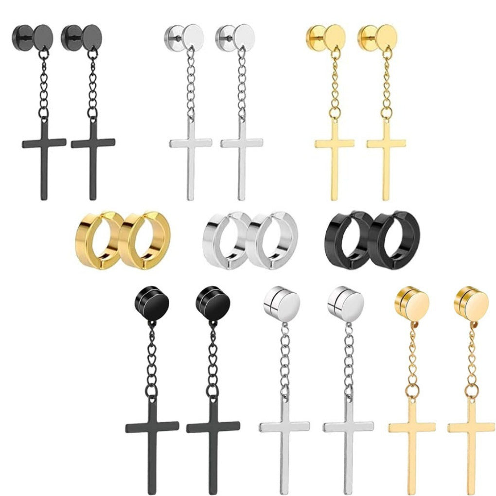 stainless steel earrings set pair 2
