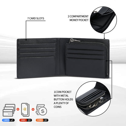 Stylish men's wallet with card slots in carbon fiber