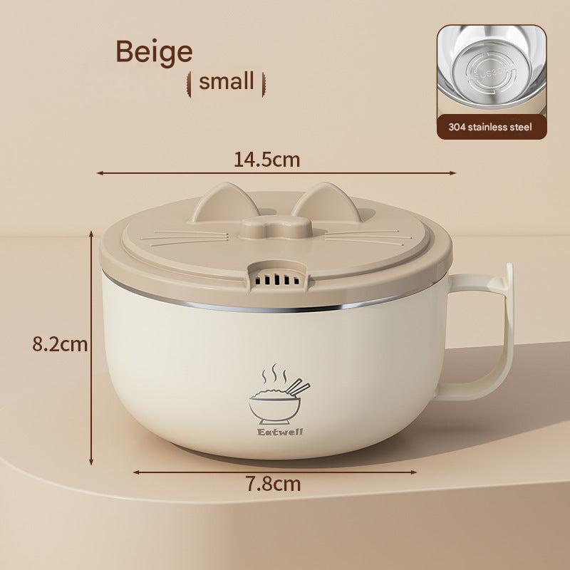 Large stainless steel bowl with lid for meals