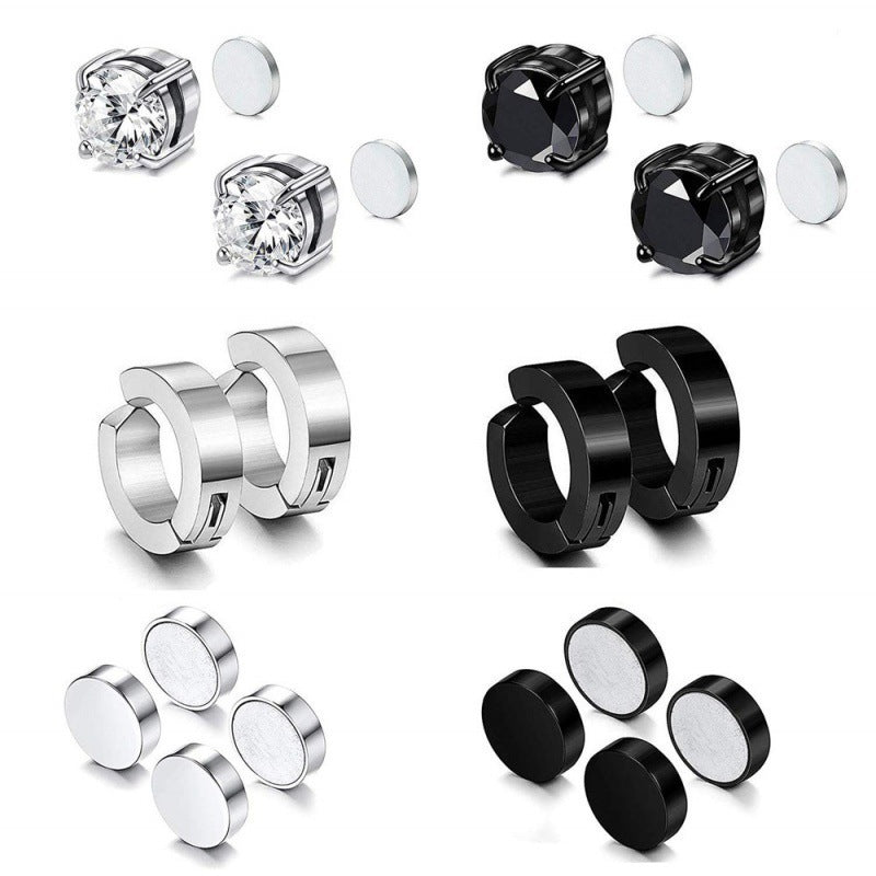 Titanium Steel Cross Zirconia Earring Image 2