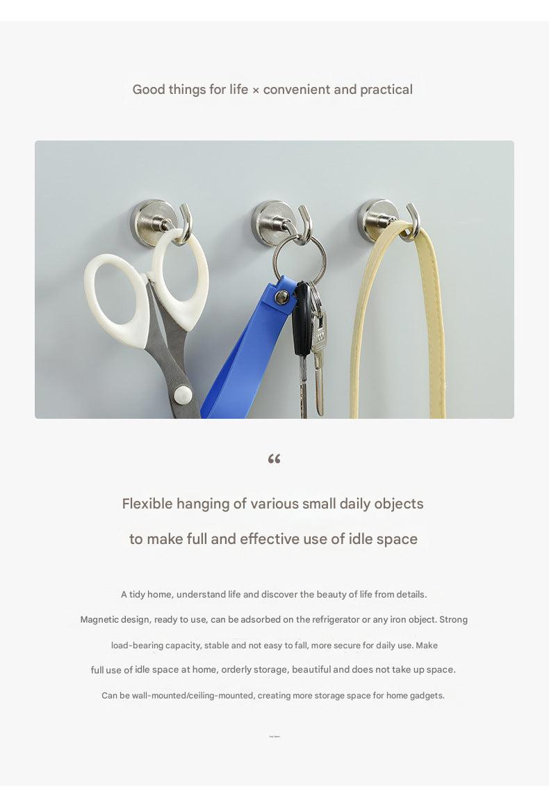 Magnetic hooks used in garage organization