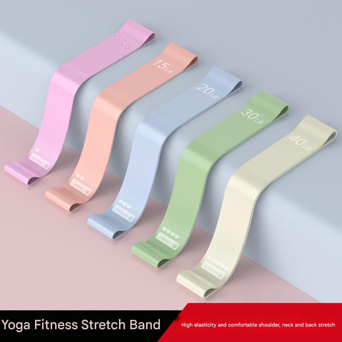 Yoga resistance bands in purple and pink