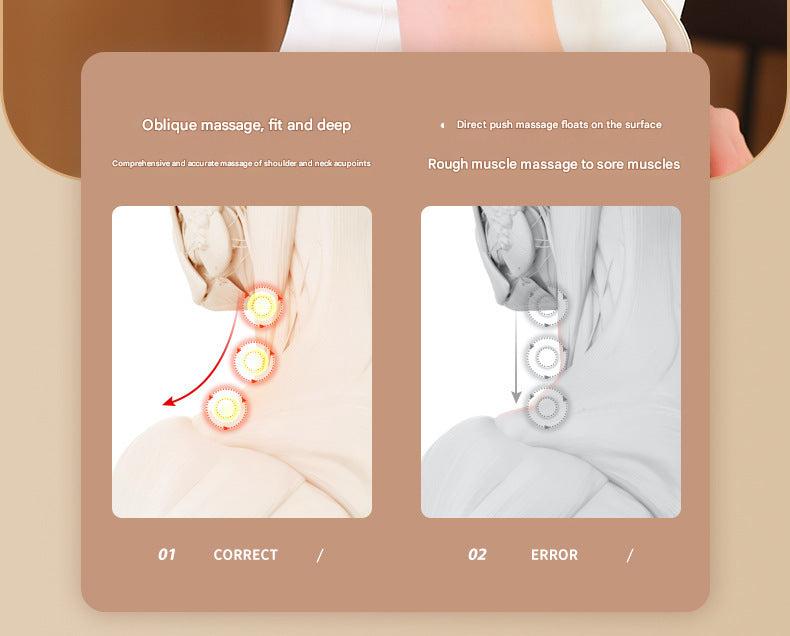 Cordless neck massager with heat therapy