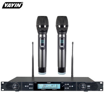 Microphone on adjustable arm with computer setup