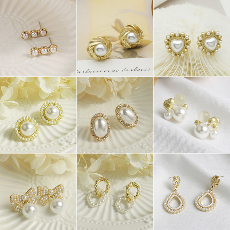 Lightweight Alloy Pearl Earrings
