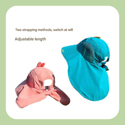 Pink bunny summer hat for children