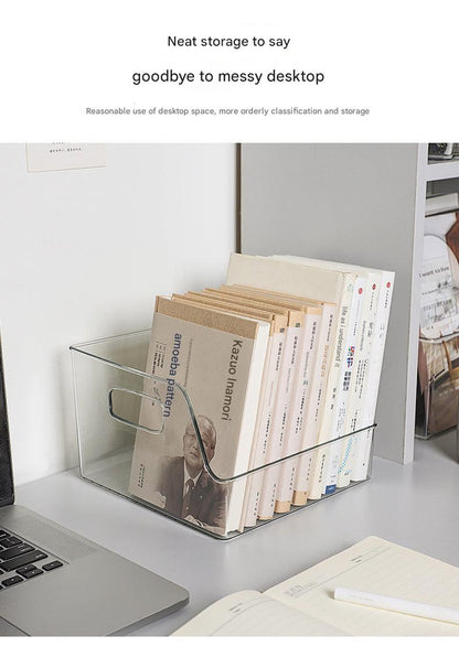 Clear storage box for books