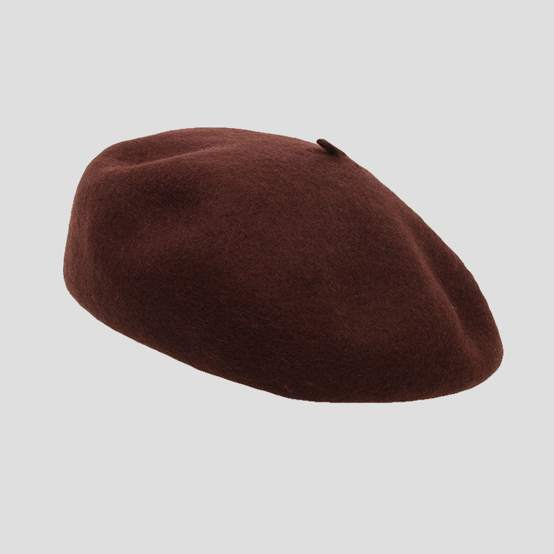 stylish wool beret in brick red
