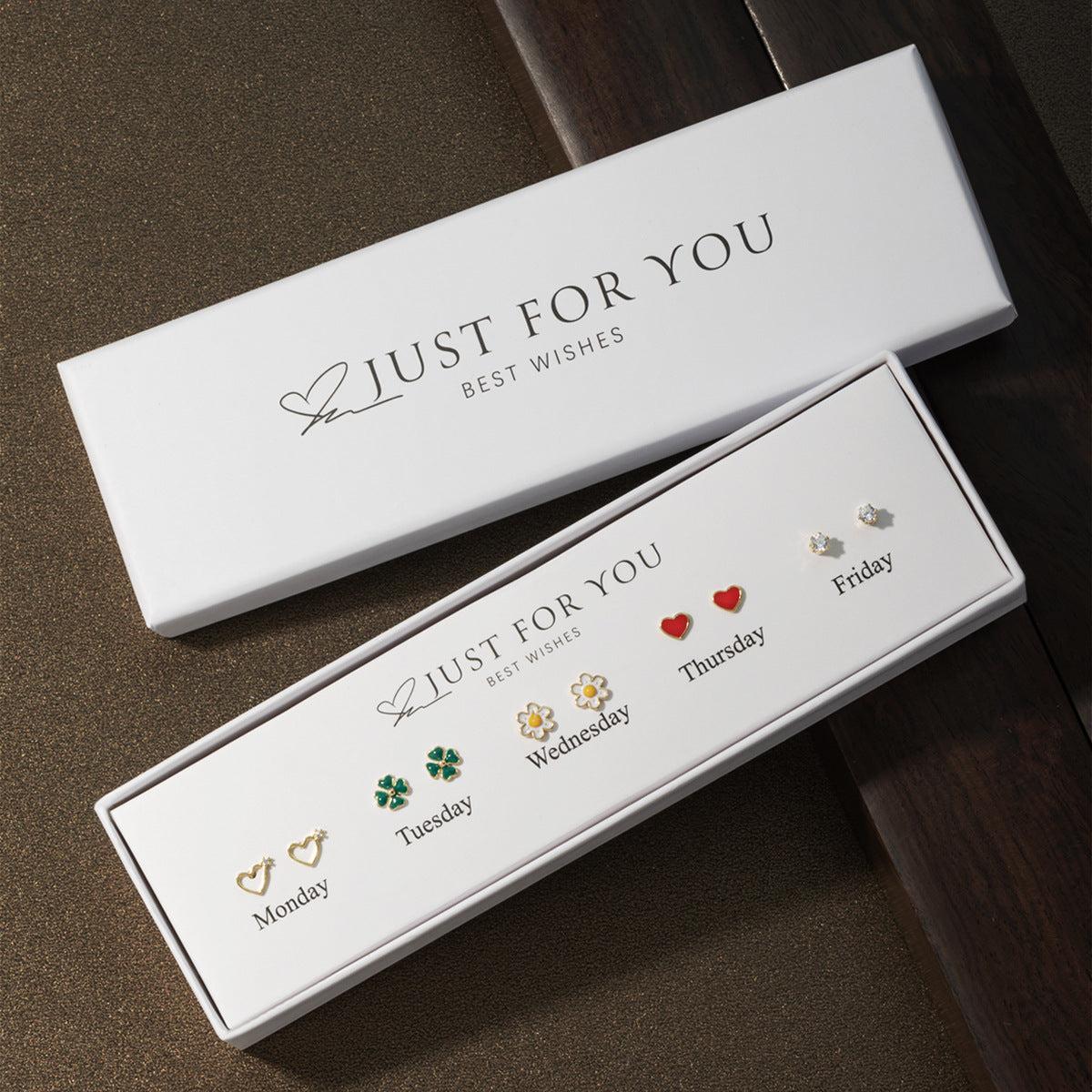 Heart-Shaped Earring Set