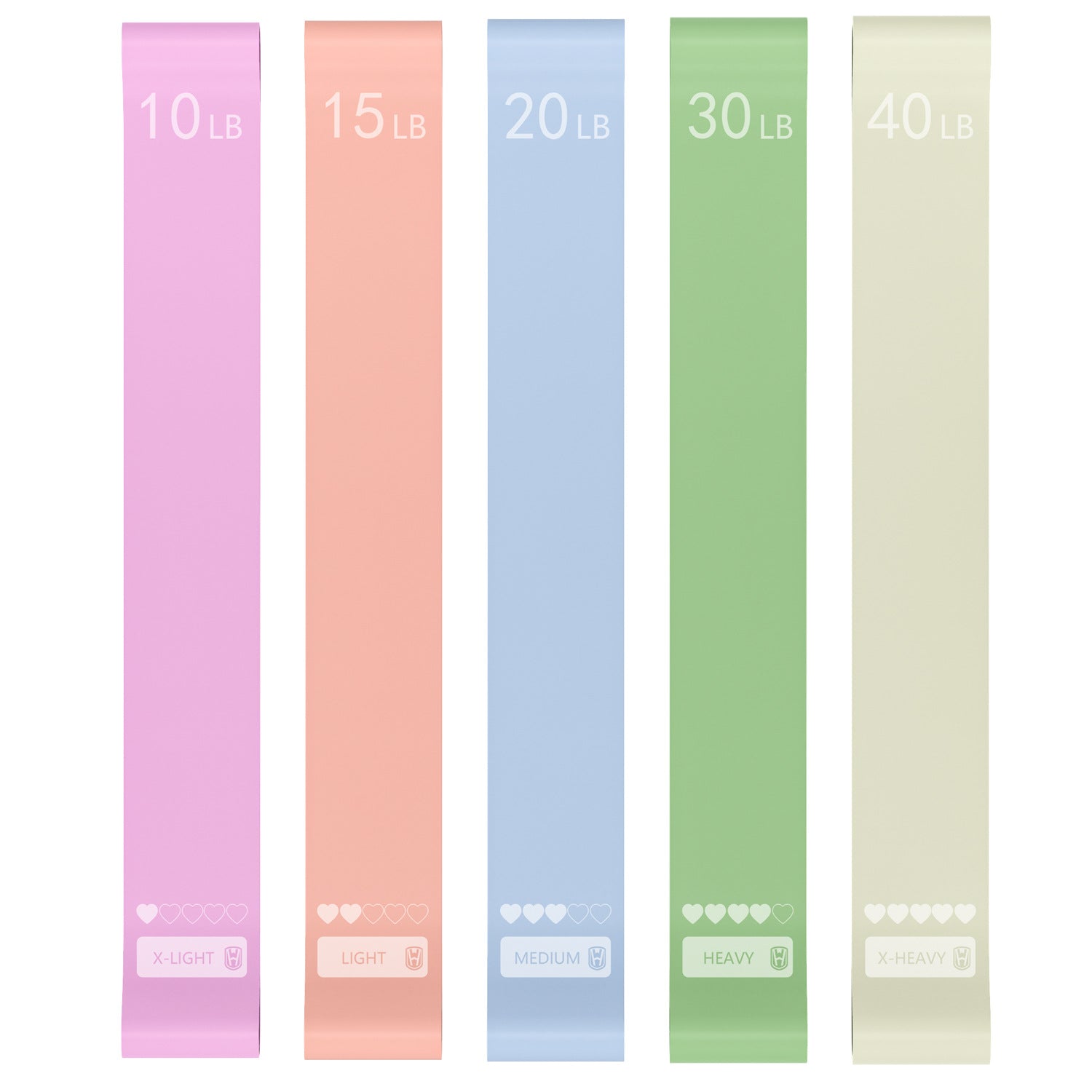 Yoga resistance bands in purple and pink