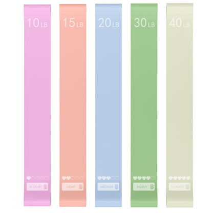 Yoga resistance bands in purple and pink