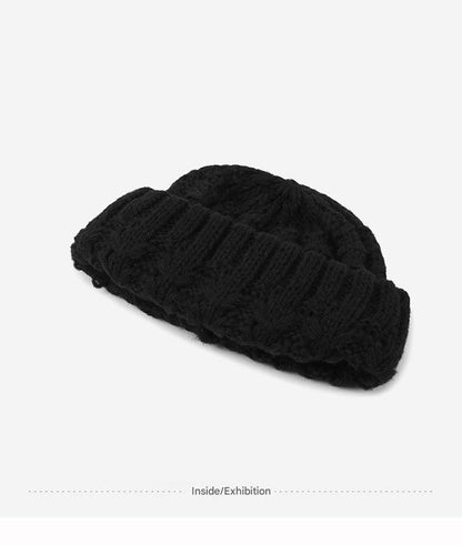 Red knit hat and scarf winter set