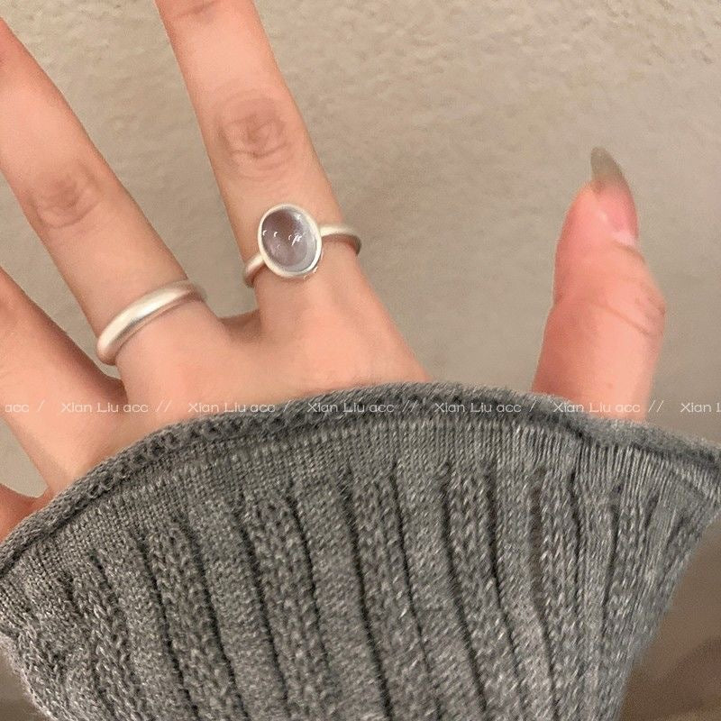 Blue Tear Design Ring Close Up