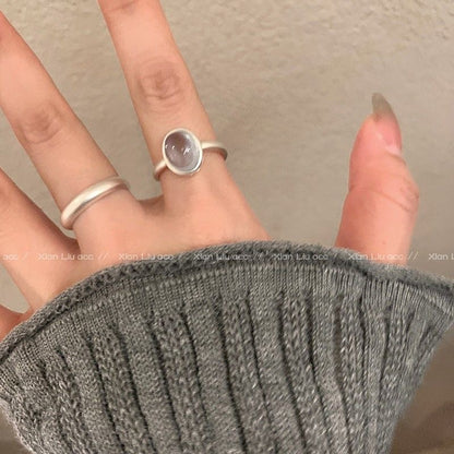 Blue Tear Design Ring Close Up
