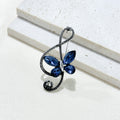 Blue Butterfly Crystal Note Brooch
