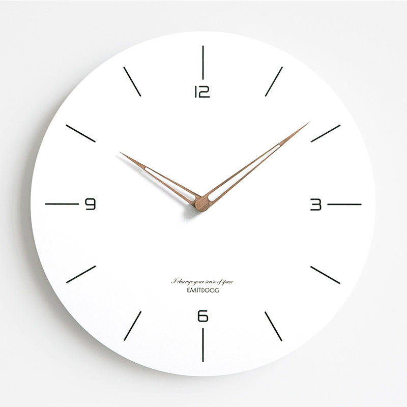 Elegant wall clock with minimalist design in living room