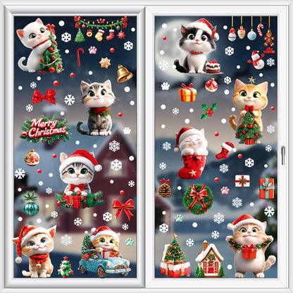 Adorable cat and star window stickers for the holidays