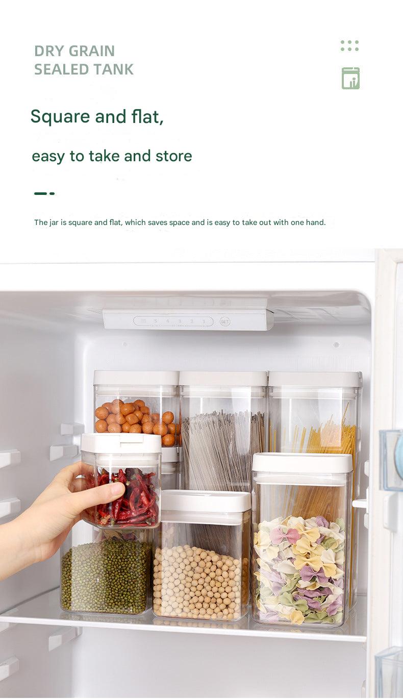 Plastic storage jar with grains